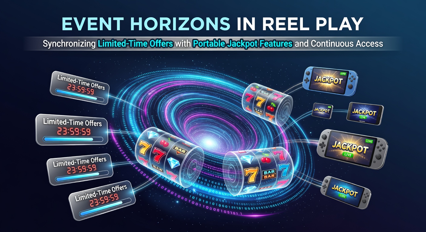 Digital illustration showing synchronized limited-time slot promotions merging with mobile jackpot interfaces on portable devices