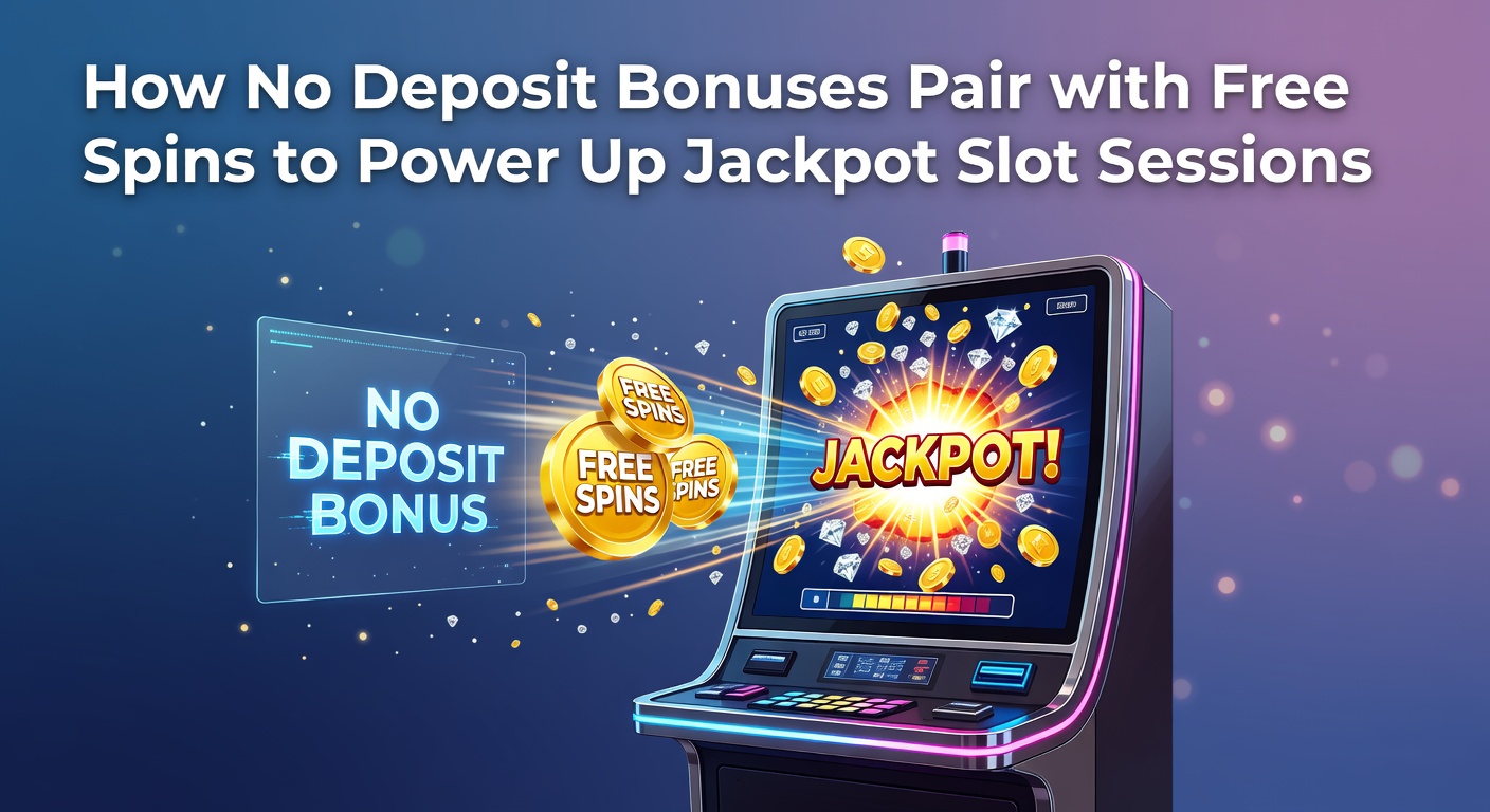 Vibrant slot machine reels spinning with jackpot symbols and bonus icons glowing brightly, illustrating the excitement of no deposit bonuses combined with free spins