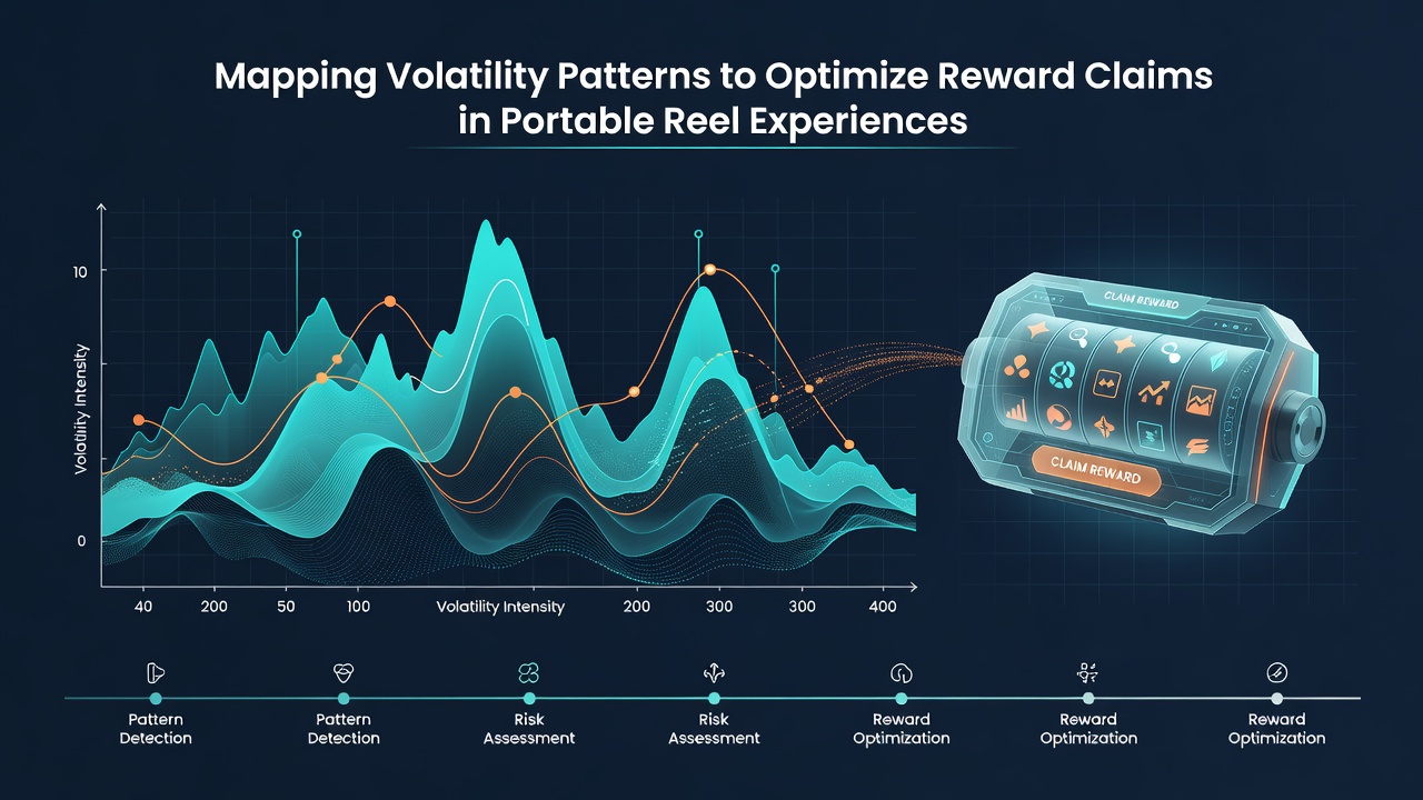 Detailed chart of mobile reel volatility cycles with overlaid reward claim timing markers and session data points