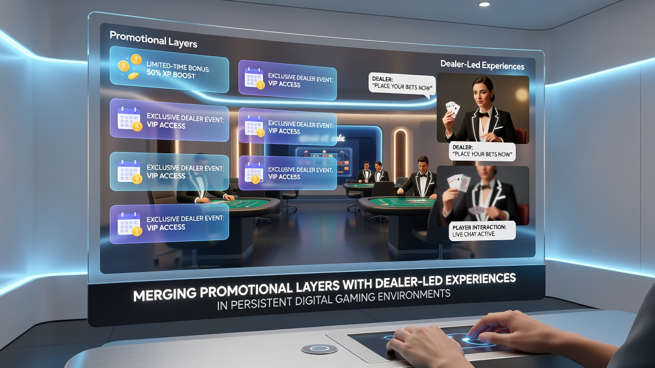 Diagram showing integration flow between promotional systems and live dealer interfaces